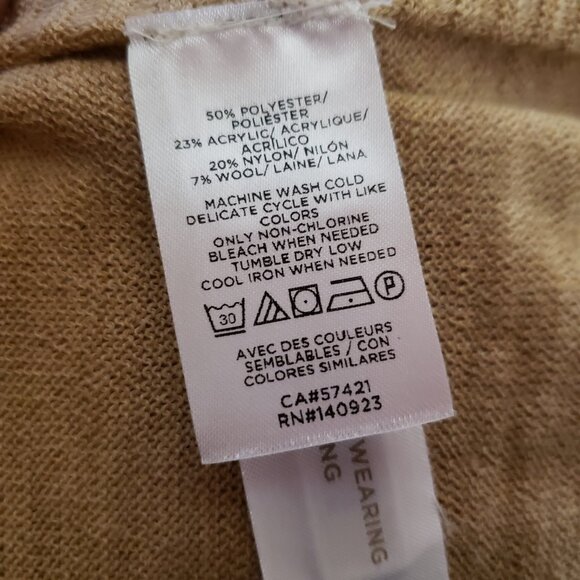 NEW Loft M L Sweater Tan Beige Hoodie Poncho Boho Oversized Lightweight Women's - Picture 6 of 6